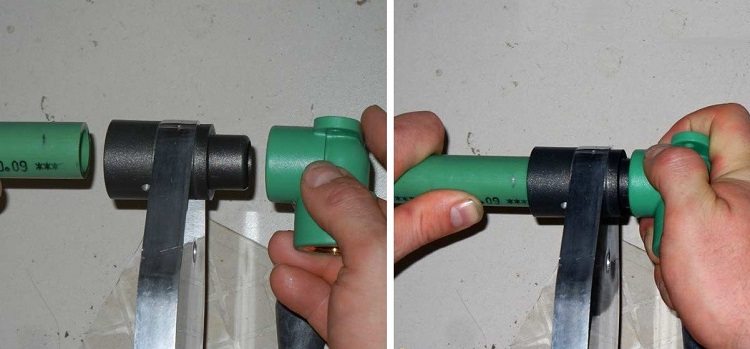 Pour connecter le tuyau au raccord, leurs bords doivent être chauffés avec un appareil spécial Installation de tuyaux d'eau à faire soi-même à partir de tuyaux en polypropylène