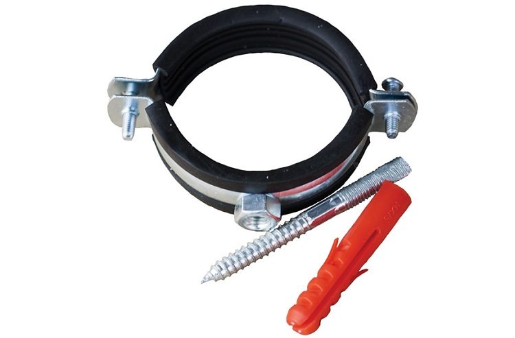 Pour la fixation des tuyaux, des colliers métalliques avec des joints en caoutchouc sont utilisés à l'intérieur. manchon à sertir pour tubes en acier