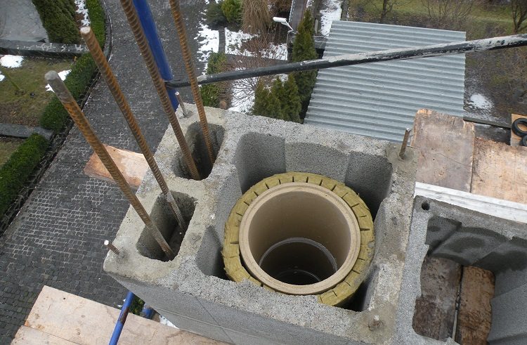 Pour renforcer la cheminée, des tiges métalliques peuvent être utilisées Tuyaux en céramique pour cheminées