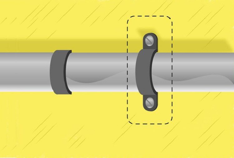 Le support à deux tours garantit une fixation fiable des tuyaux au mur Collier de serrage