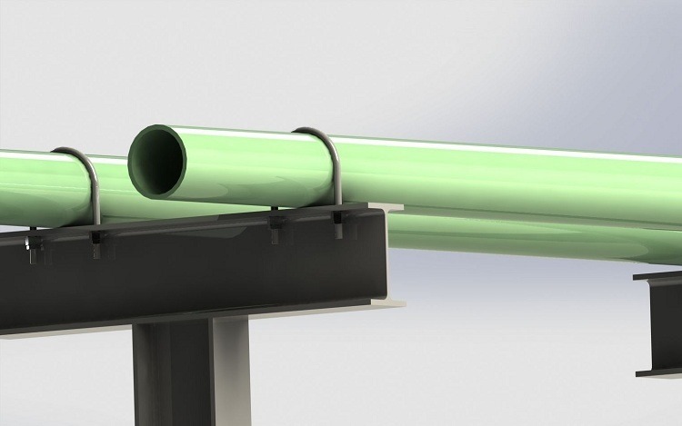 À l'aide de pinces, de nombreux types de pipelines et de structures de tuyaux sont fixés sur différentes surfaces et supports Collier en U GOST 24137-80